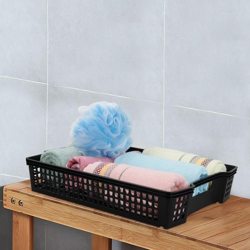 Qqbine Stackable Kitchen Office Desk File Basket Trays  Black  6 Packs - Image 5